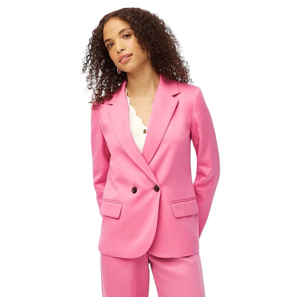 J. Crew Drapey Twill Double-Breasted Blazer size 24 CB316 NWT